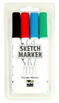 MagPaint/ Paint For Pros - SketchMarker Markierstifte-Set | Whiteboard-Marker, Set mit 4 Stiften | trocken abwischbar